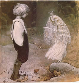 a young boy confronts a fairy queen