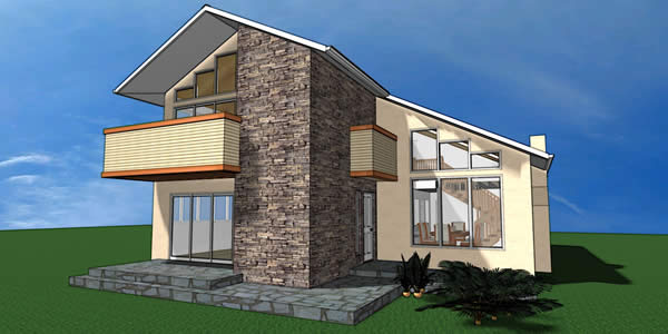 a 3-D architectural rendering of a house