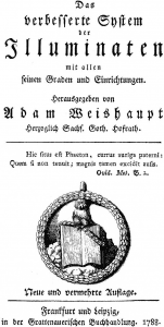 The Owl of Minerva perched on a book was an emblem used by the Bavarian Illuminati in their "Minerval" degree.