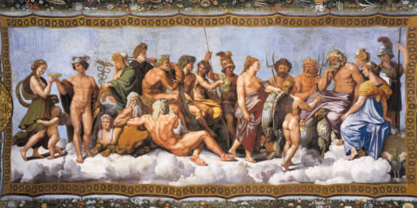 a painting of the greek pantheon of gods and goddesses