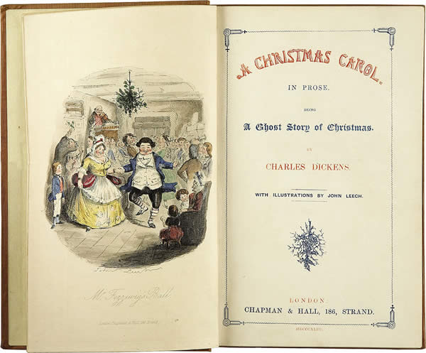 an illustration of a family party within Charles Dickens's "A Christmas Carol"