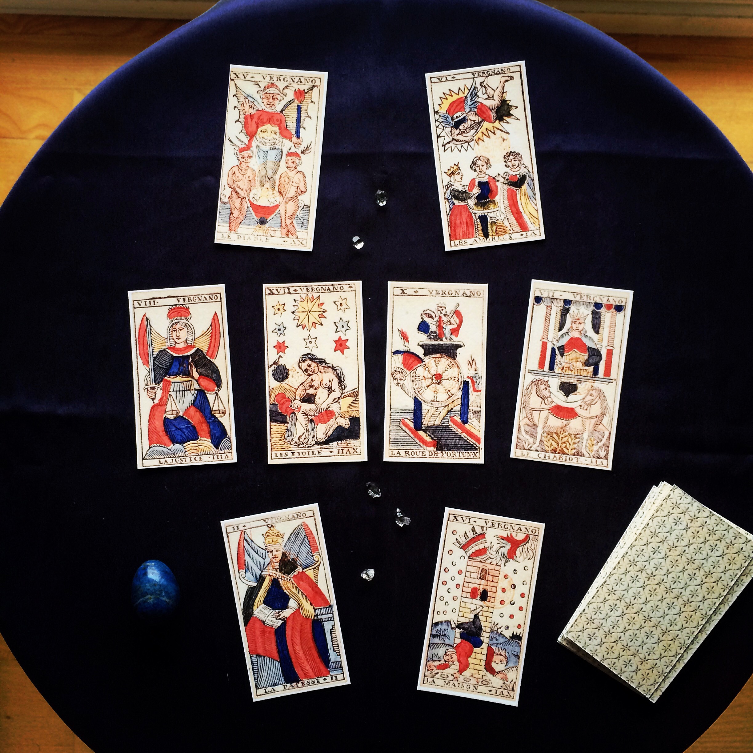 Vergnano Tarot, 1827, my own facsimile (Photo: Camelia Elias)