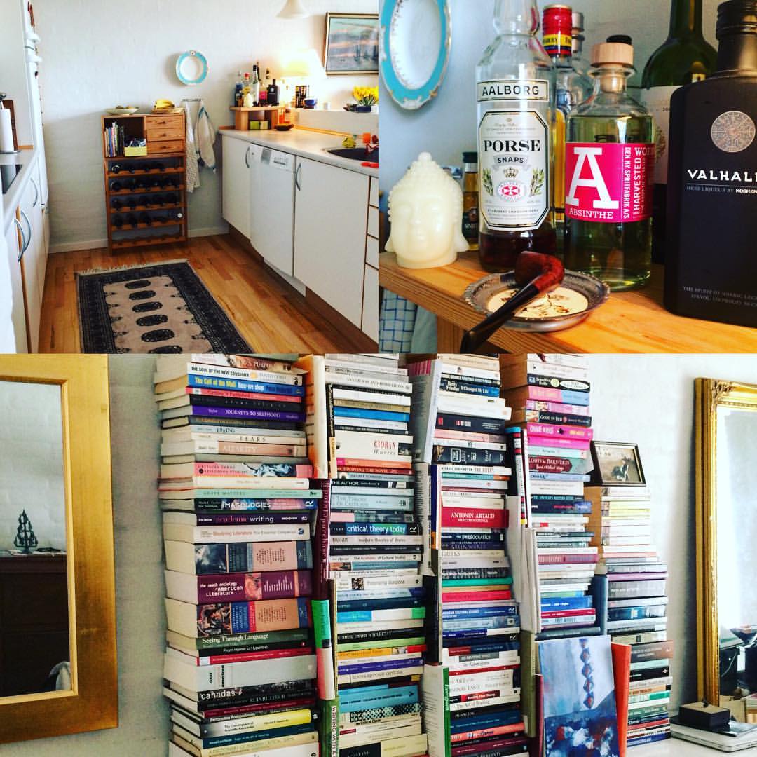 a collage of photographs of the author's apartment