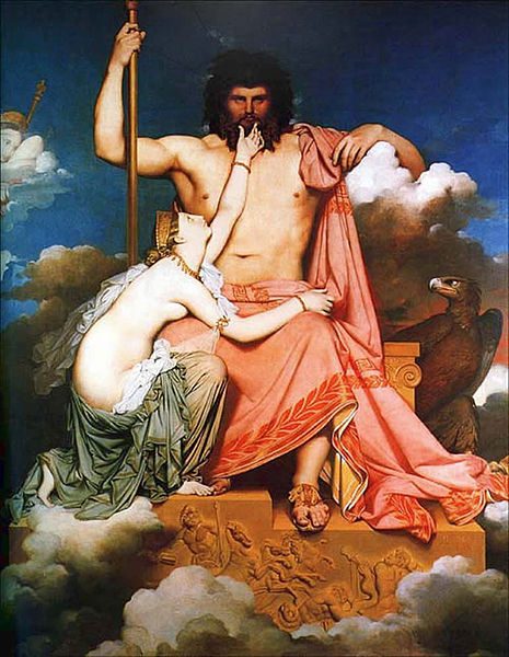 "Zeus and Thetis" by Jean Auguste Dominique Ingres.  From WikiMedia.  