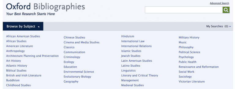 oxford bibliographies online research guide