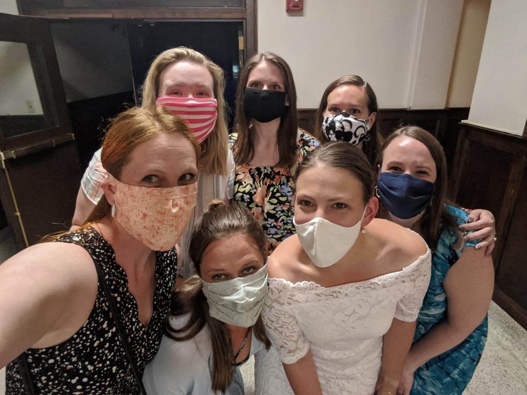 masked bridal party