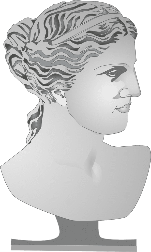 Ancient female bust sculpture