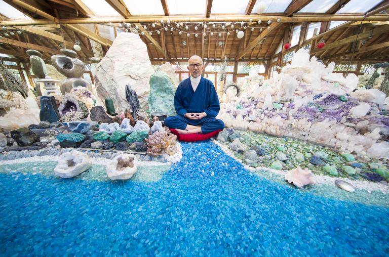Former Buddhist monk Buddha Maitreya meditates