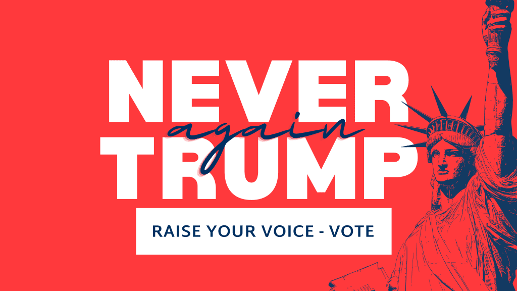 Never again Trump. I made this art - feel free to steal it. 