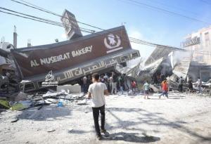 Israeli warplanes bombed the bakery in the Nuseirat refugee camp.