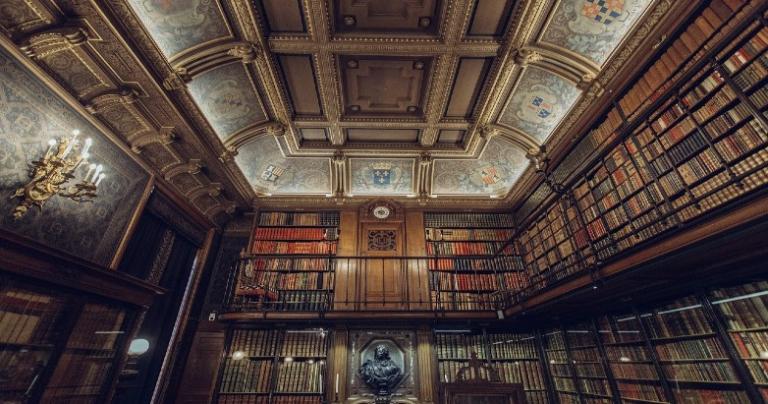 A grand library.