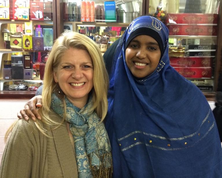 Two smiling women