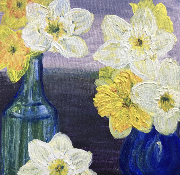 daffodils in vases