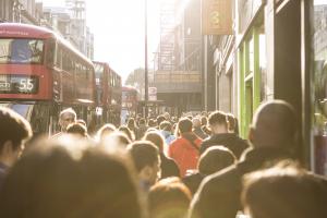 crowd in city