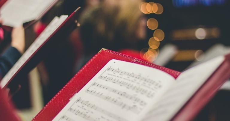 People singing in a church choir.