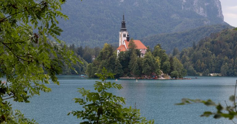 Church on lake