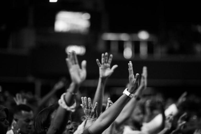 black Christians worshipping