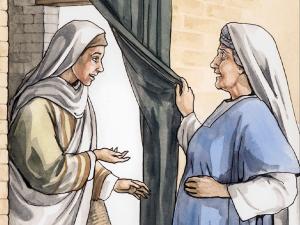 John the Baptist leaps in Elizabeth's womb when Mary visits.