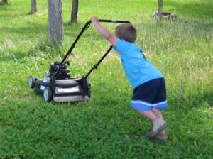 mowing the lawn always
