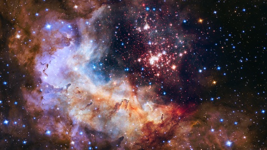Young cluster of about 3,000 stars in our Milky Way is called Westerlund 2 Image by NASA, ESA, Antonella Nota (ESA, STScI), Hubble on WEBB Space Telescope