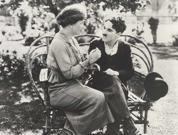 Image Helen Keller with Charlie Chaplin, 1919, Public Domain