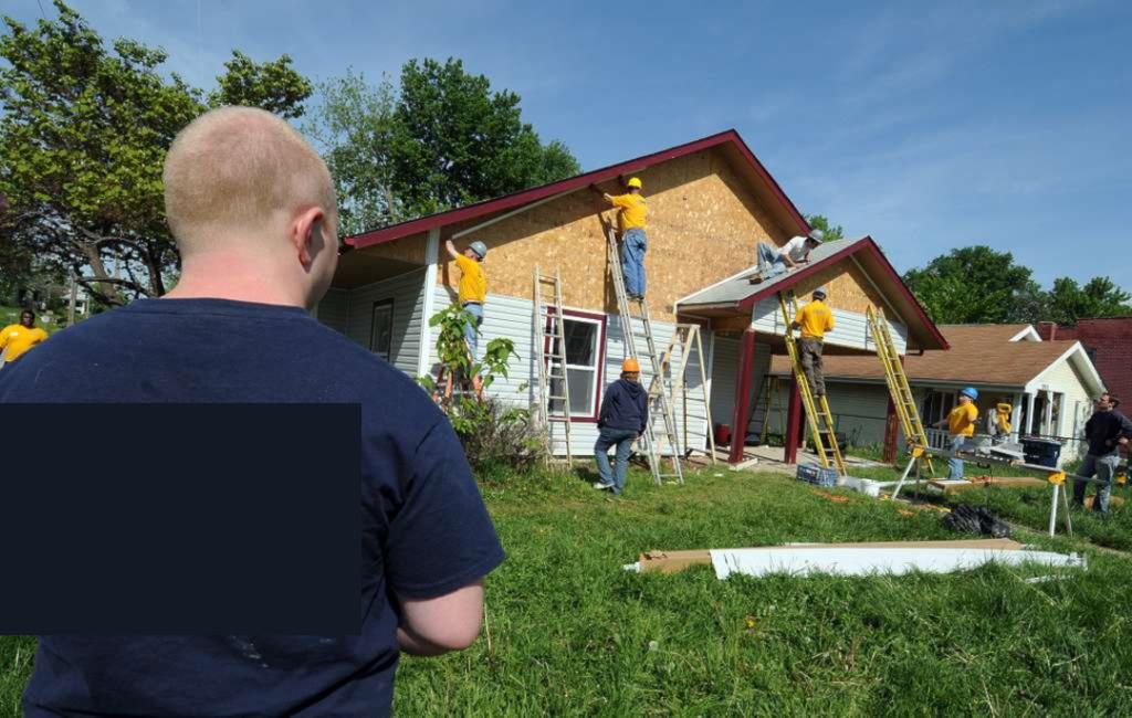 US Navy sailors helping with Habit For Humanity at Kansas City, MO. Photo by Mass Communication Specialist 1st Class Joshua Treadwell.