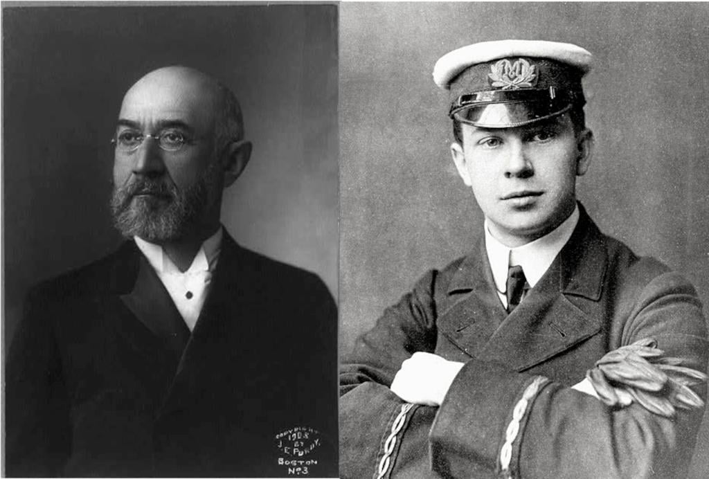 Isidor Straus, wealthy businessman, and John George "Jack" Phillips, wireless operator, on the Titanic, who gave up their lifeboat seats so others might live.