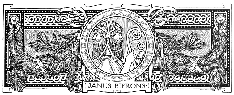 Roman God Janus with two faces looking both directions