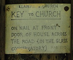Directions where to find the church key