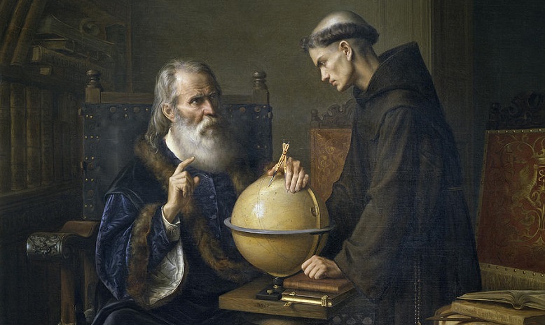 What if the Church valued doubt as much as faith? Galileo Galilei demonstrating his new astronomical theories at the university of Padua (oil on canvas) by Parra, Felix (1845-1919)