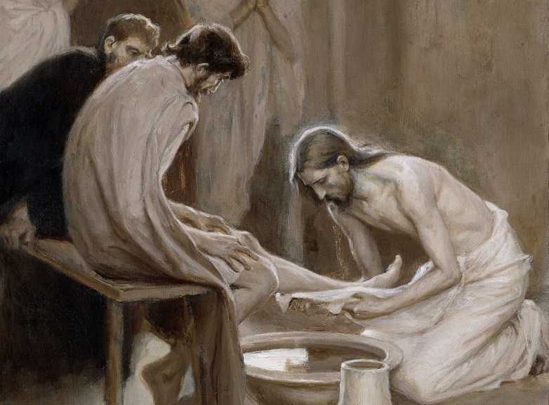 Worship Service, or Service-Worship? Painting of Jesus washing Peter's feet