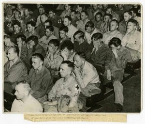 Captured Germans Being Forced to Watch Films from the Concentration Camps