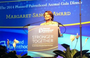 Nancy Pelosi accepts the Planned Parenthood Margaret Sanger Award