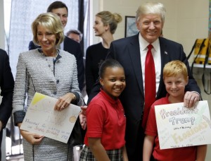 President Trump visits Catholic School with Betsy deVos