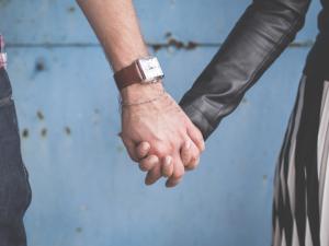 couple holding hands