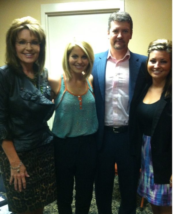 Sarah, Todd, and Willow with Candace Cameron on March 17, 2012