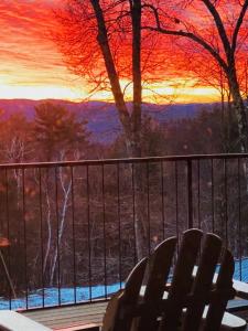 winter sunset with a comfortable chair to relax in. Enjoy the peacefulness and rejuvenate your mind, body, and spirit.