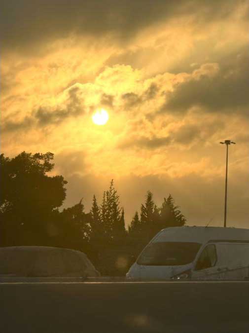 Sunrise on way to NaAOT factory in Northern Israel