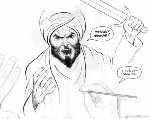 The winning cartoon from Pamela Geller's contest.