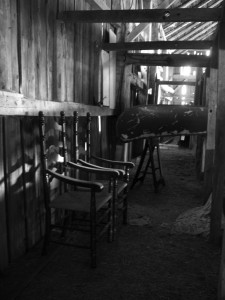 Twin Chairs in Barn by Amy on flickr