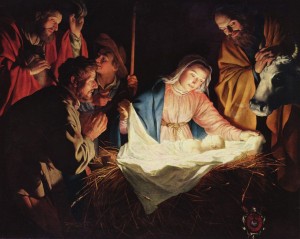 Gerard van Honthorst Adoration of the Shepherds via wikimedia public domain