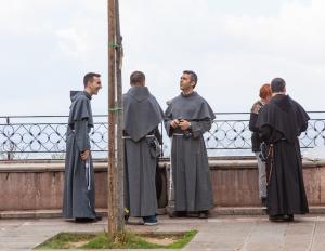 Four monks hanging out.