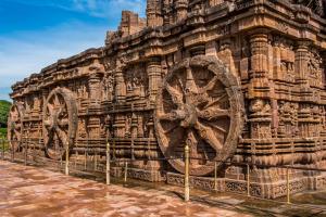 The Sun Temple features huge chariot wheels.