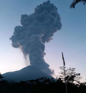 volcano erupts
