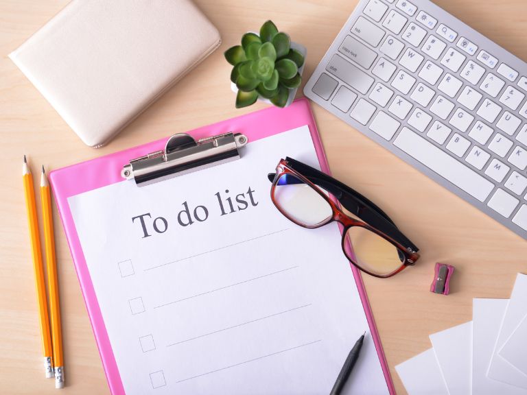 to-do list with computer keyboard