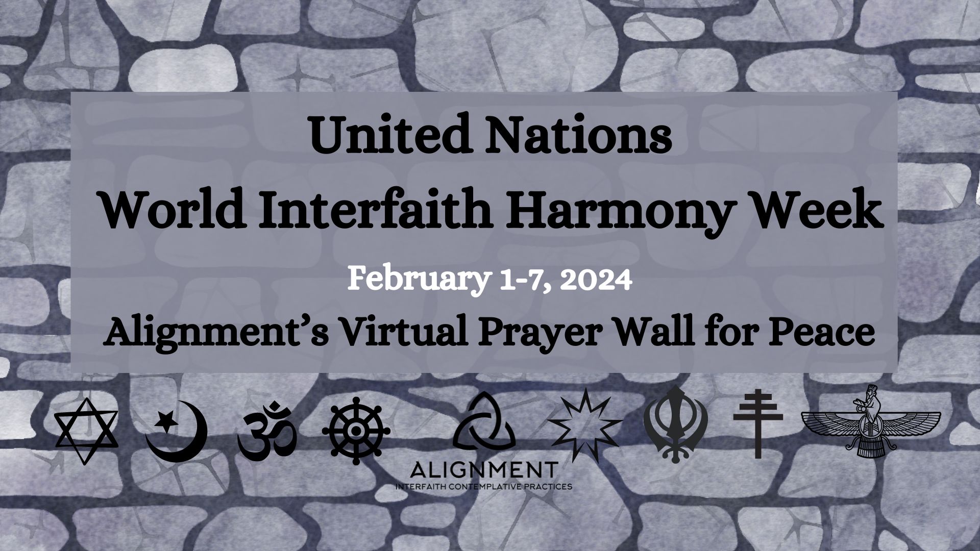 An invitation to visit Alignment's digital prayer wall for peace