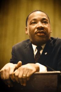 Dr. Martin Luther King at a press confrence