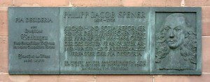 Spener 275th memorial plaque