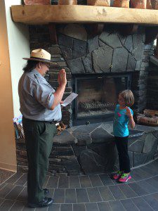 Lena being sworn in as a junior NPS ranger