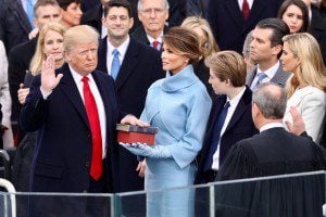 Trump taking the oath of office